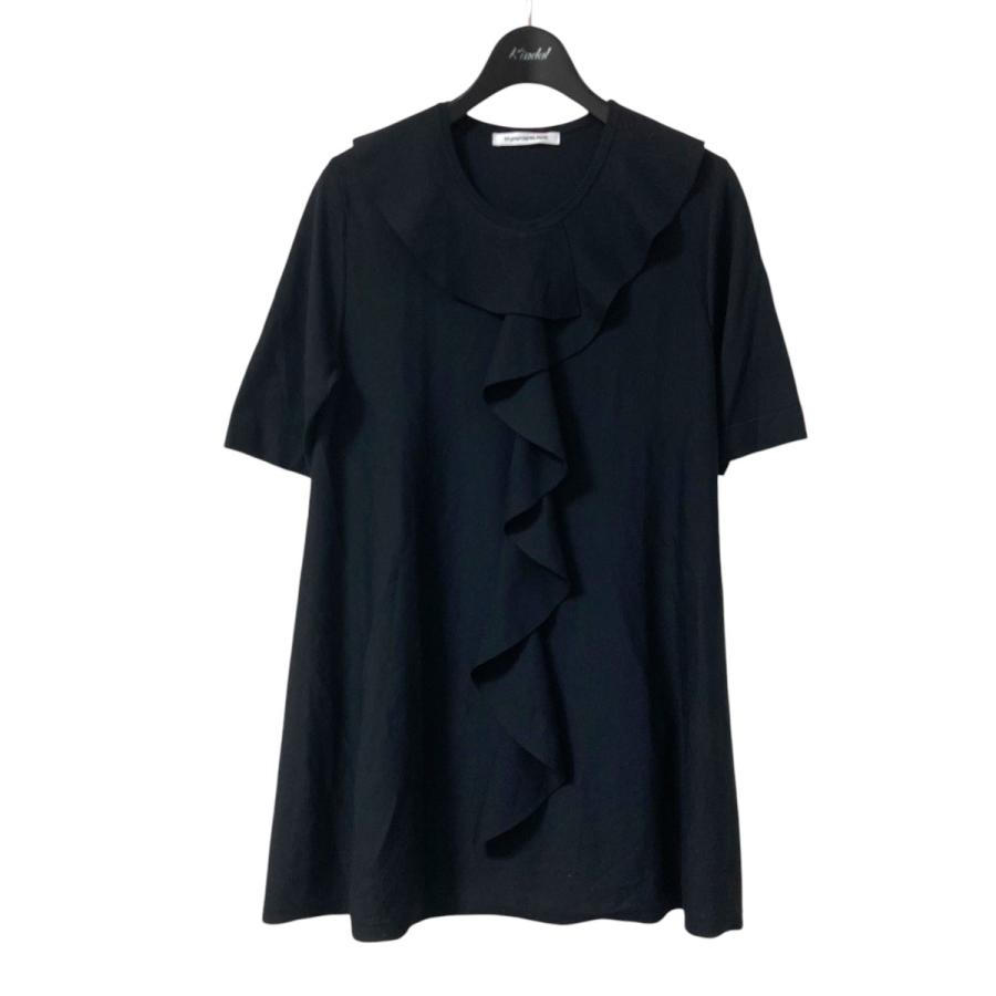 値下げ】M-premierBLACK Aラインフリルニットチュニック 半袖ニット 