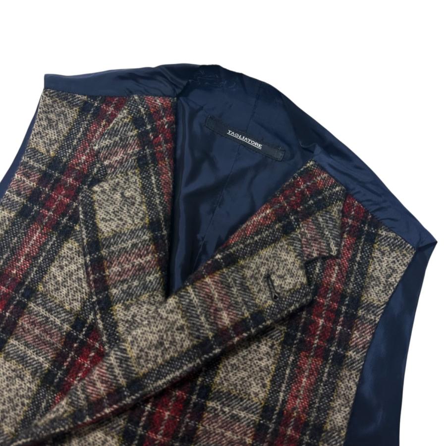 【TAGLIATORE】BLACK LINEN×COTTON チェック ベスト TAGLIATORE】BLACK LINEN×COTTON チェック ベスト TAGLIATORE】BLACK