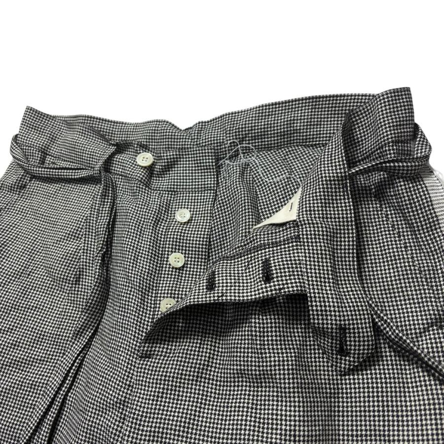 値下げ】Midorikawa 24SS LINEN PAPER EASY PANTS 千鳥格子パンツ