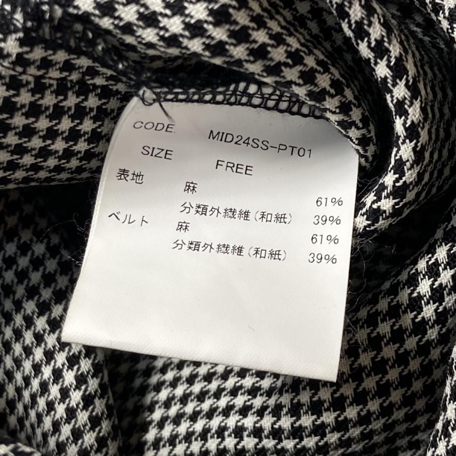 パンツ Midorikawa 24SS 値下げ】Midorikawa 24SS LINEN PAPER EASY PANTS 千鳥格子パンツ