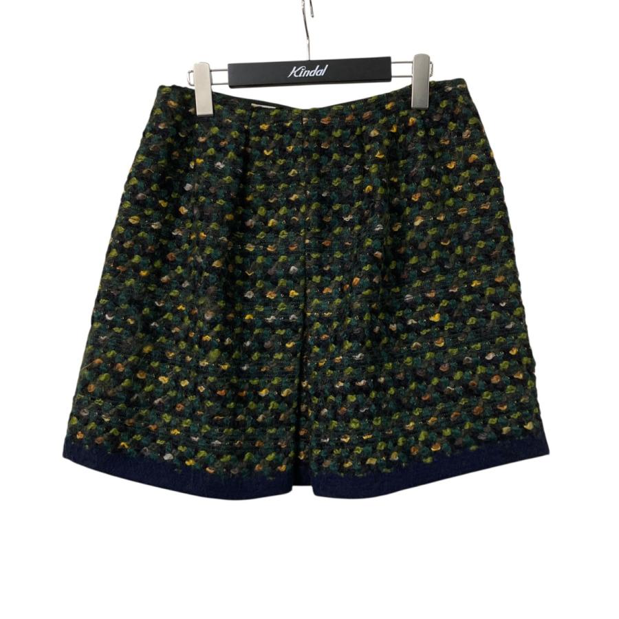 PRADA（プラダ） ウール混スカート P1823B W9S グリーン×ネイビー