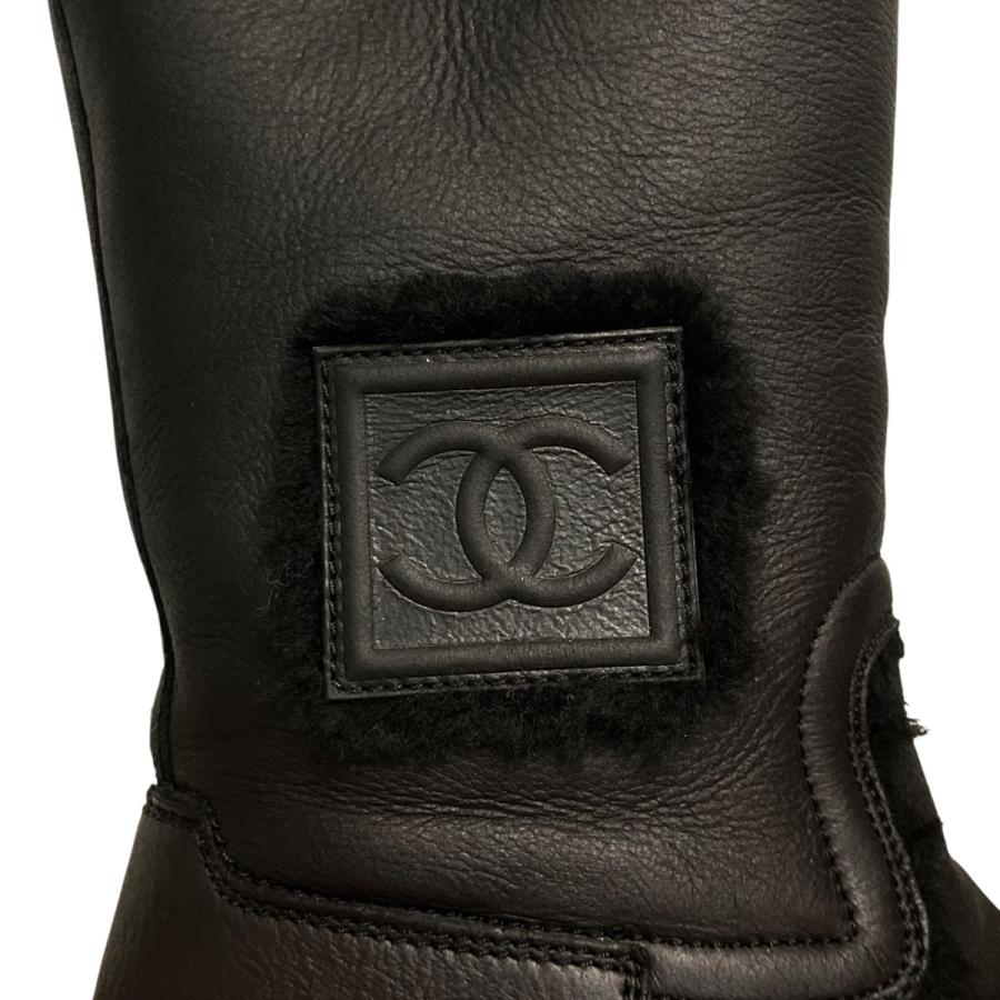 美品CHANELシャネル スポーツライン ココマーク ムートンブーツ 23.5㎝ CHANEL シャネル ココマーク 2way ムートンブーツ 23 5 キャメル
