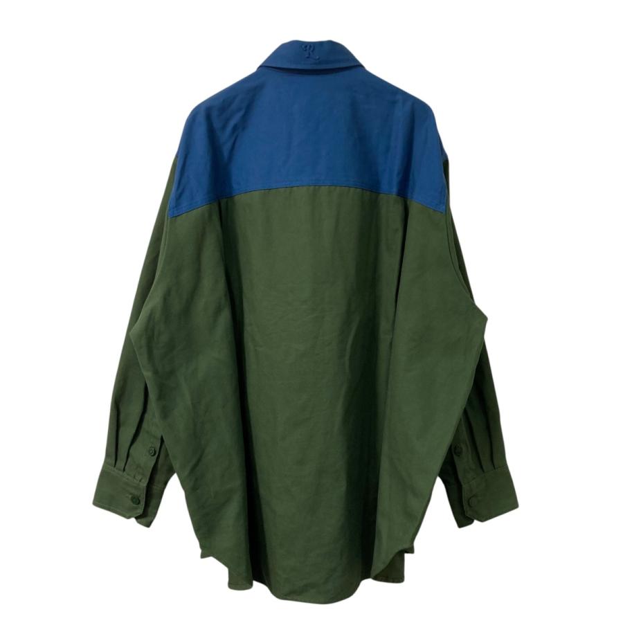 RAF SIMONS　22AW　バイカラーオーバーサイズデニム長袖シャツ　極美品 RAF SIMONS ラフシモンズ 22AW オーバーサイズ バイカラーデニム