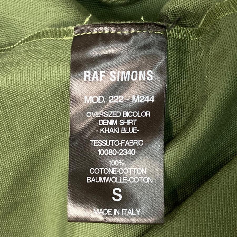 RAF SIMONS　22AW　バイカラーオーバーサイズデニム長袖シャツ　極美品 RAF SIMONS ラフシモンズ 22AW オーバーサイズ バイカラーデニム