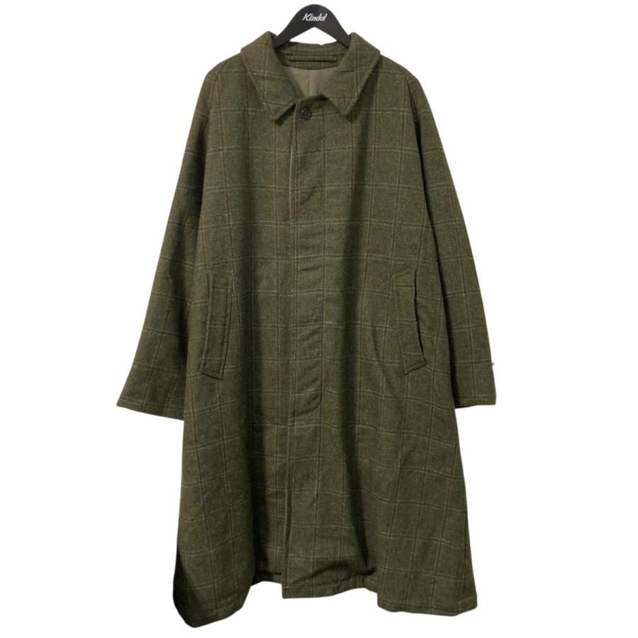 アプレッセ A．PRESSE 22AW Tweed Balmacaan Coat ウール地ツイード