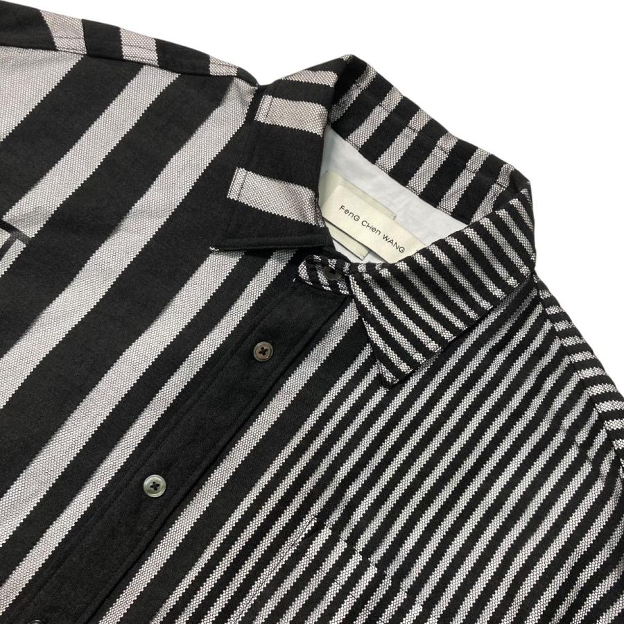 フェンチェンワン FENG CHEN WANG TRANSPARENT STRIPE LOGO SHIRT