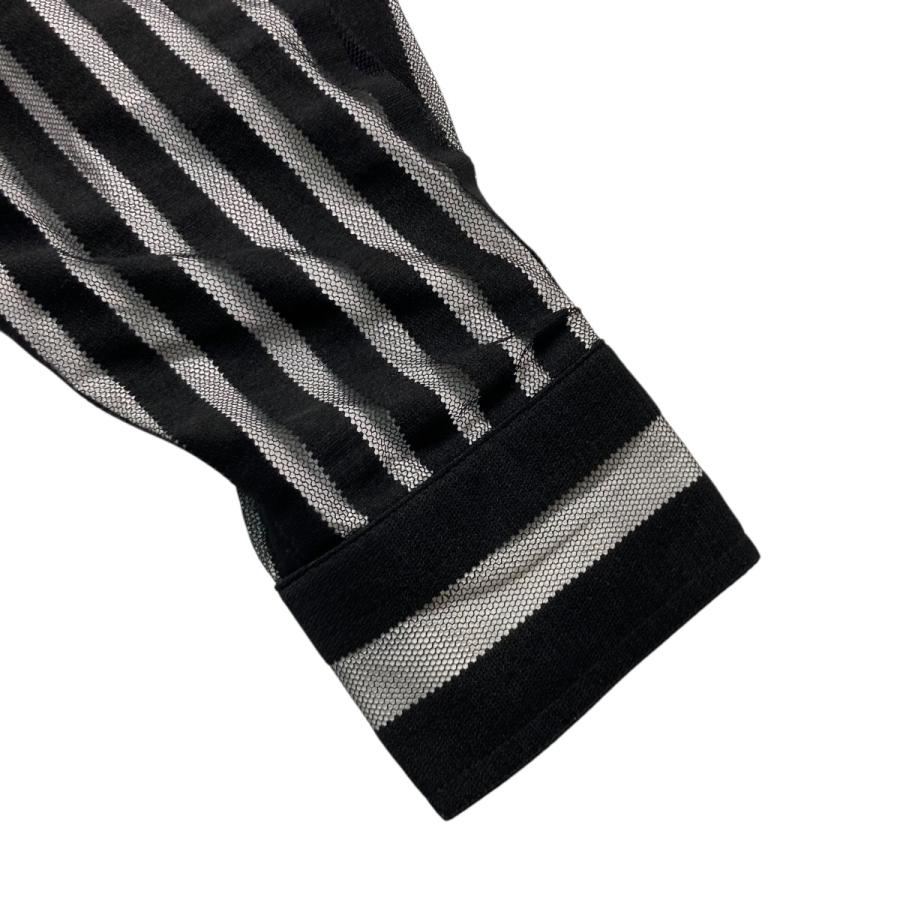 フェンチェンワン FENG CHEN WANG TRANSPARENT STRIPE LOGO SHIRT