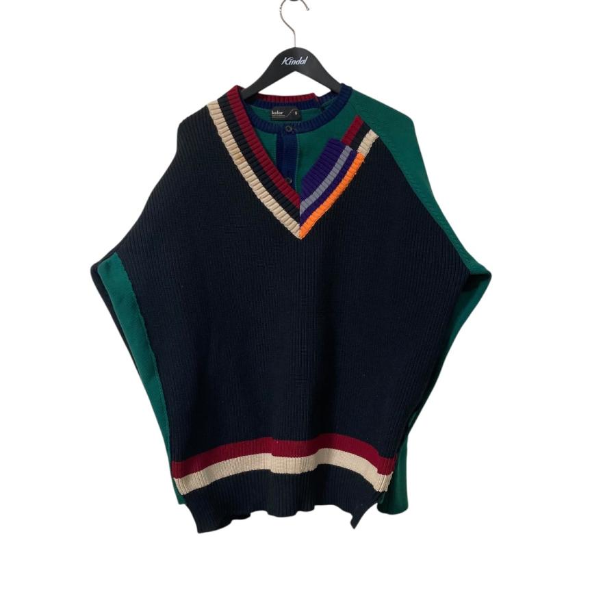 Color（カラー） KOLOR 20SS ニット 20SCM N02301 ブラック×グリーン