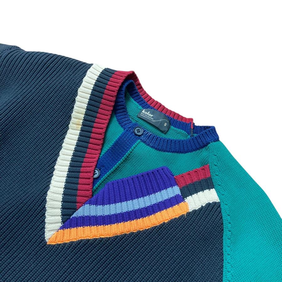 Color（カラー） KOLOR 20SS ニット 20SCM N02301 ブラック×グリーン