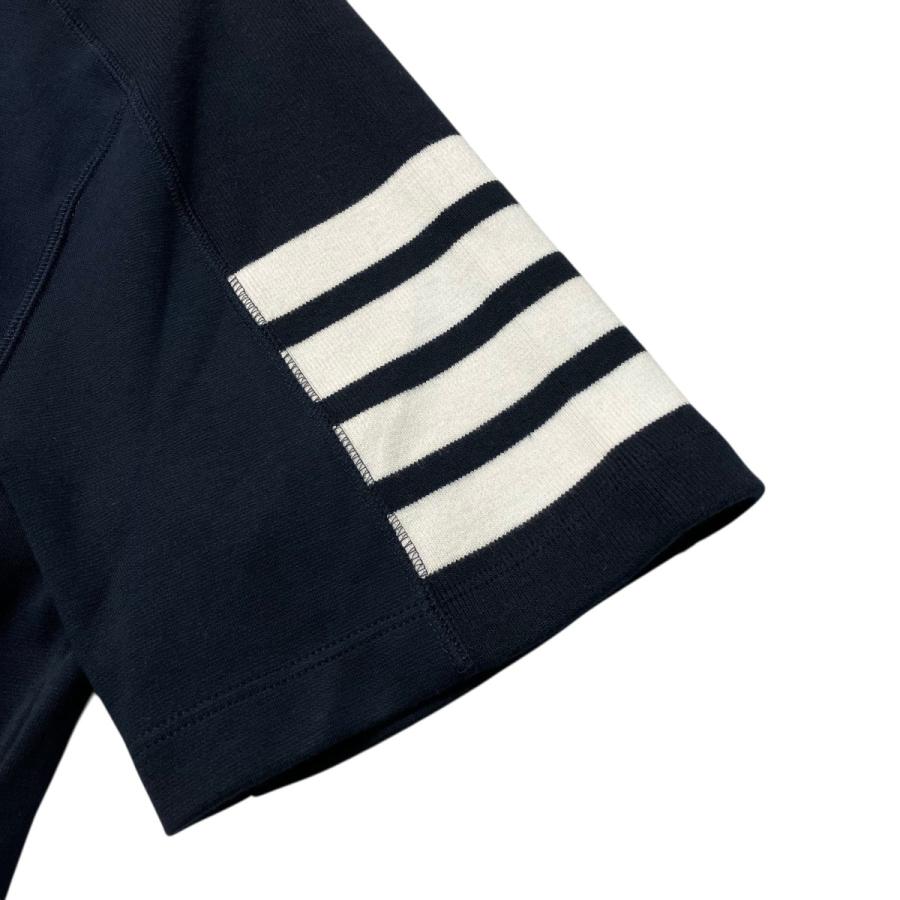トム・ブラウン Thom Browne 4BAR クルーネックＴシャツ MJS246A 07323 415 ネイビー サイズ：1の画像