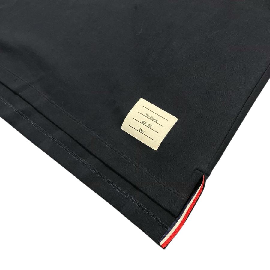 トム・ブラウン Thom Browne 4BAR クルーネックＴシャツ MJS246A 07323 415 ネイビー サイズ：1の画像