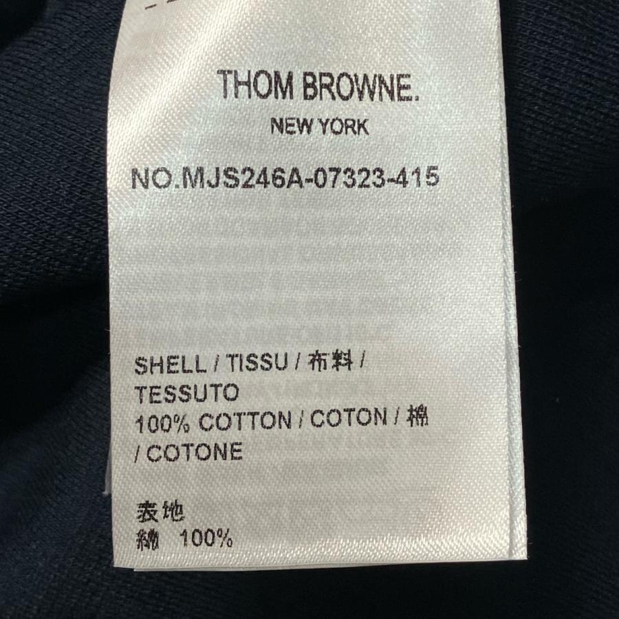 トム・ブラウン Thom Browne 4BAR クルーネックＴシャツ MJS246A 07323 415 ネイビー サイズ：1の画像