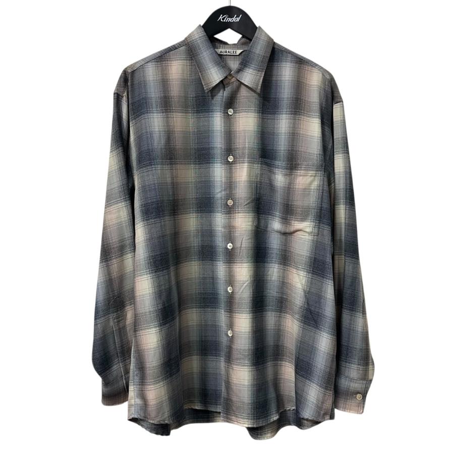 トップス AURALEE 24AW SUPER LIGHT WOOL CHECKSHIRT AURALEE SUPER LIGHT WOOL CHECK サイズ4