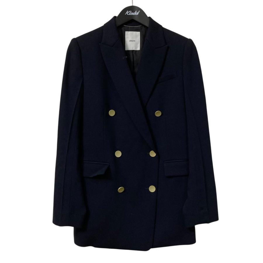 ebure ダブルブレスト テーラードジャケット ネイビー　金ボタン　エブール ebure エブール ウールダブルブレスト テーラードジャケット
