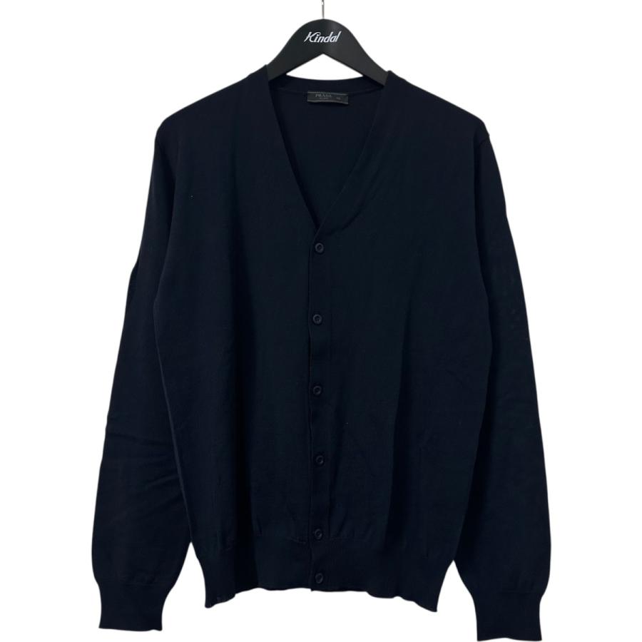 PRADA バージンウール100% Ｖネックカーディガン 38 黒 PRADA Vネック バージン ウール カーディガン ブラック サイズ38