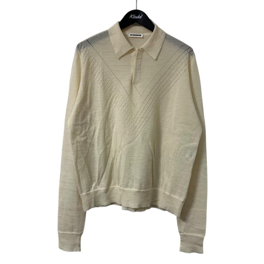 JIL SANDER（ジルサンダー） ウールニットポロ 長袖ニットポロシャツ