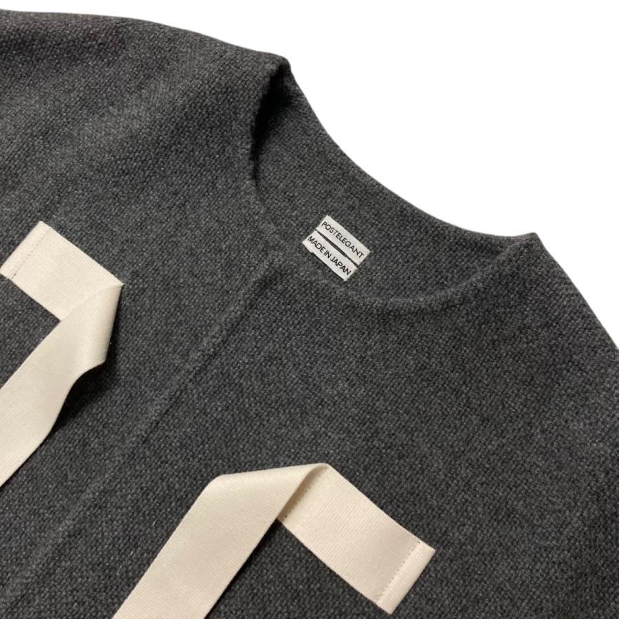 ポステレガント POSTELEGANT 22AW ノーカラーニットジャケット