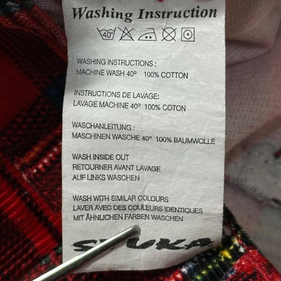 シュトゥーカ stuka コーデュロイチェックパンツ レッド サイズ：34