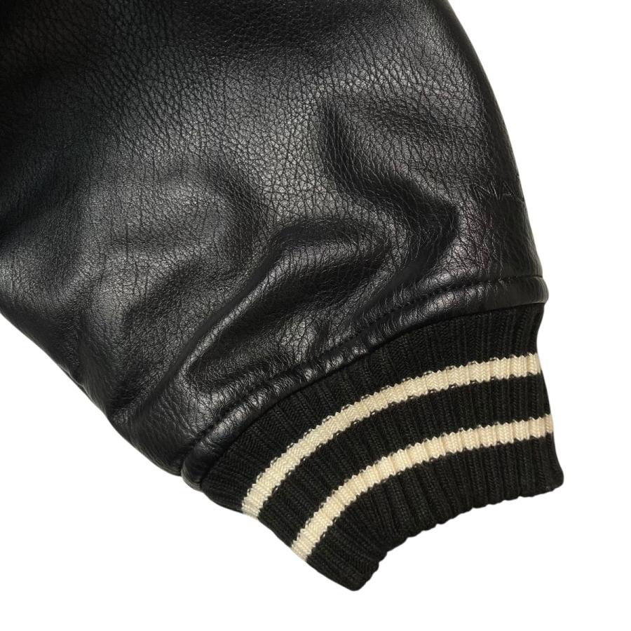 NAUTICA（ノーティカ） アーチロゴオールフェイクレザースタジャン