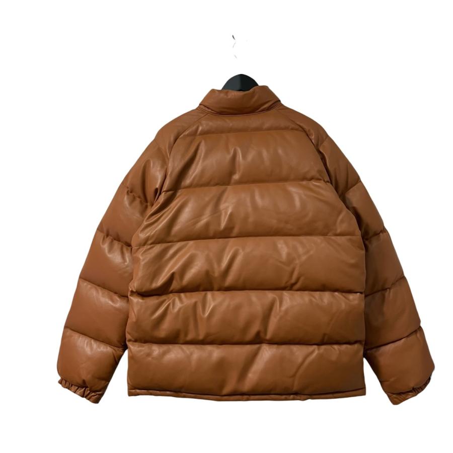 アベイシングエイプ A BATHING APE ダウンフェザーレザージャケット 001DNL801011M ブラウン サイズ：XLの画像