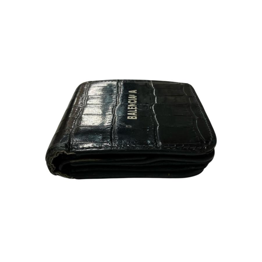 美品✨BALENCIAGAバレンシアガ財布　二つ折財布594216ロゴ　ブラック BALENCIAGA（バレンシアガ） BALENCIAGA 2つ折り財布 594216 ブラック