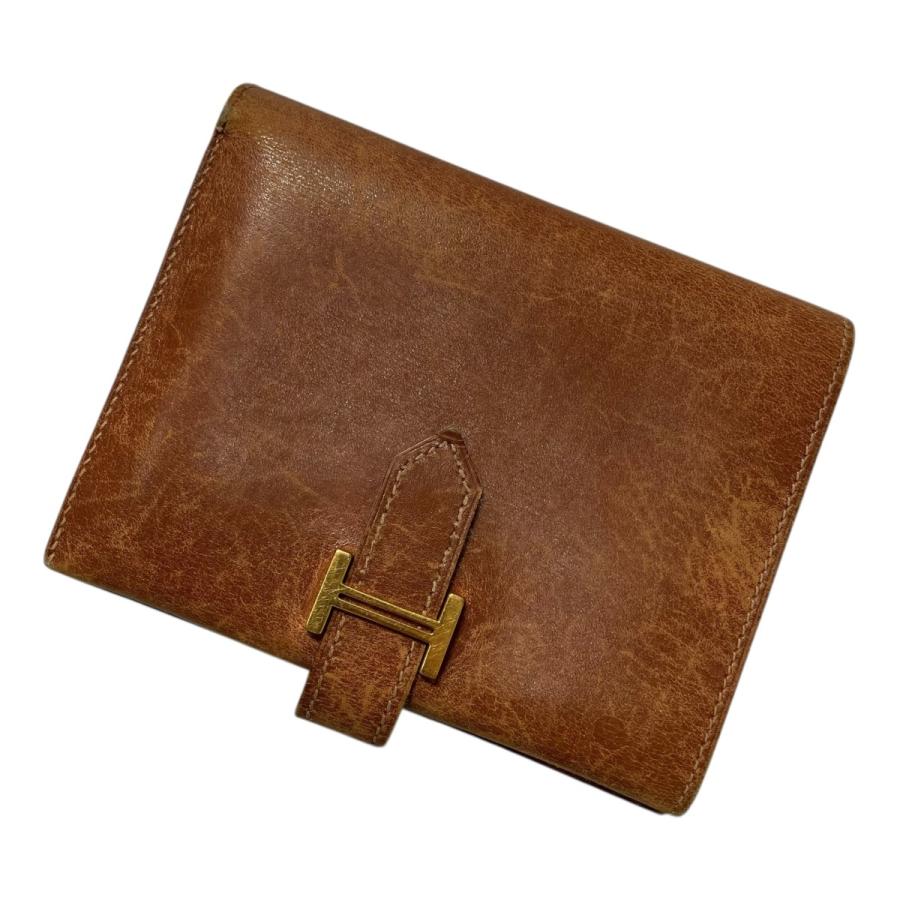 【美品】大人気HERMES二つ折り財布 HERMES（エルメス） □G 二つ折り財布 ブラウン サイズ