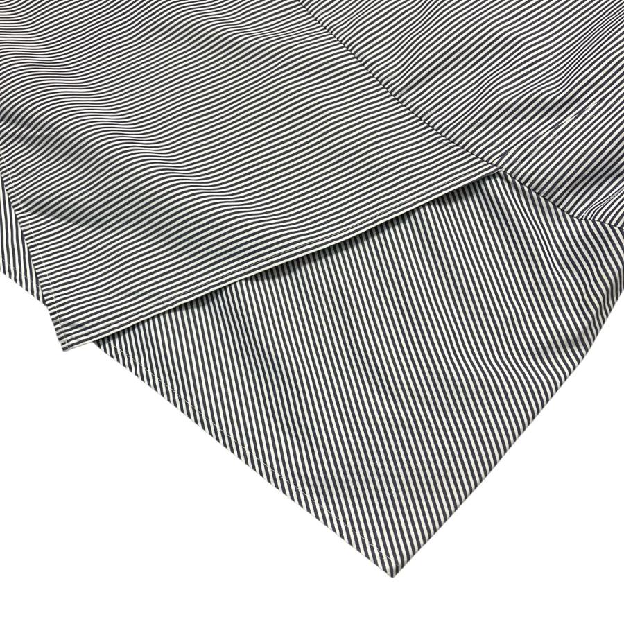 MACPHEE（マカフィー） ノーカラーストライプシャツ スカイブルー