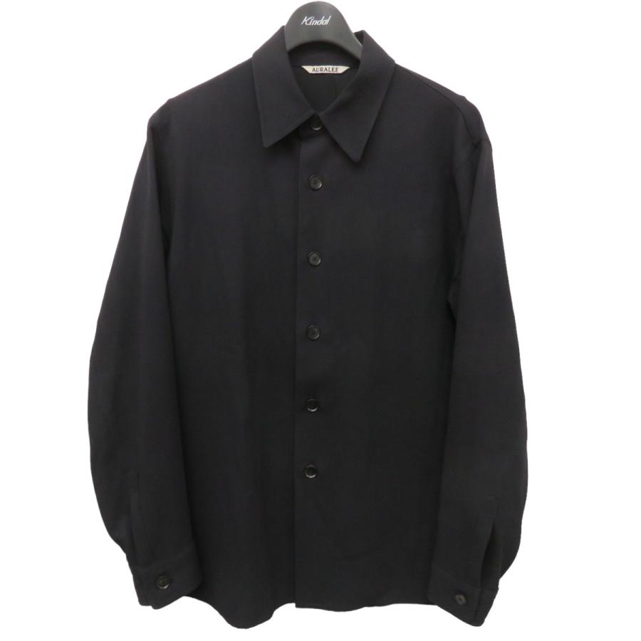 AURALEE ハードツイストウールドビーシャツ A20SB02KW ダークネイビー サイズ：3 (フレスポ東大阪店) 230123 :