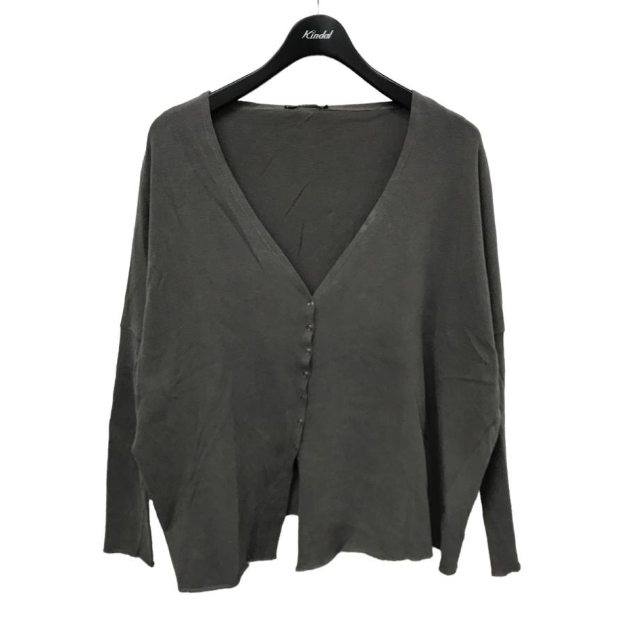 値下げ】Album di Famiglia スナップVネックカーディガン グレー  