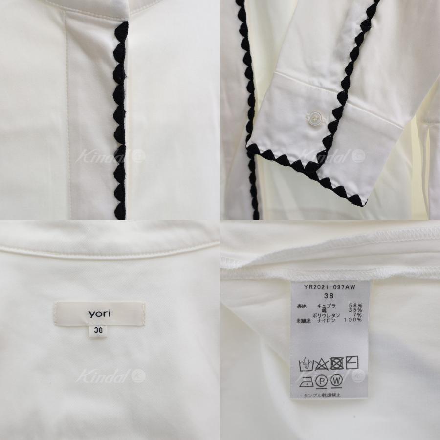 Yori 【値下げ】yori ハマグリ刺繍ブラウス YR2021-097AW ホワイト 