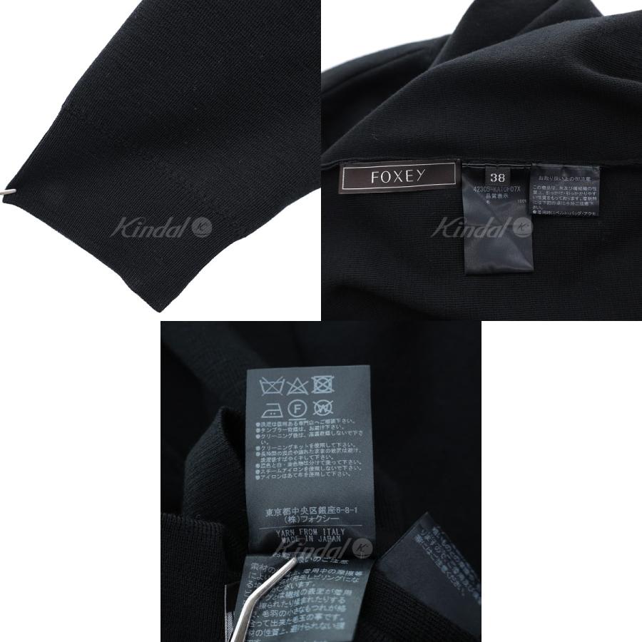 値下げ】FOXEY 襟付き半袖ニットプルオーバー IRIS 42305 ブラック 