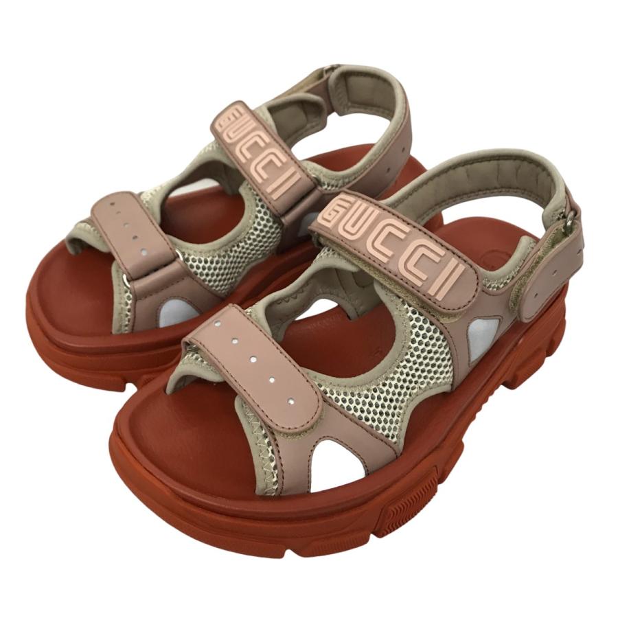GUCCI 【値下げ】GUCCI ロゴストラップスポーツサンダル メッシュ  