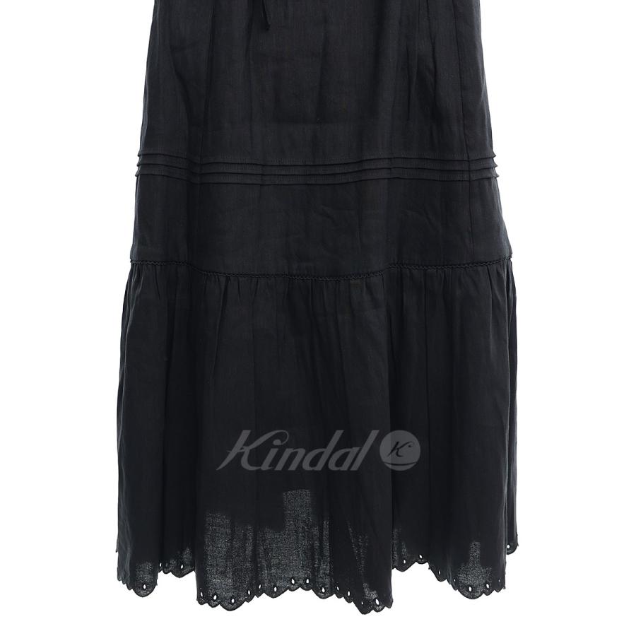 【値下げ】Her lip to リネン混ワンピースTime After Time Scalloped Dress　122305086 ブラック サイズ：M (EC)｜kindal｜04