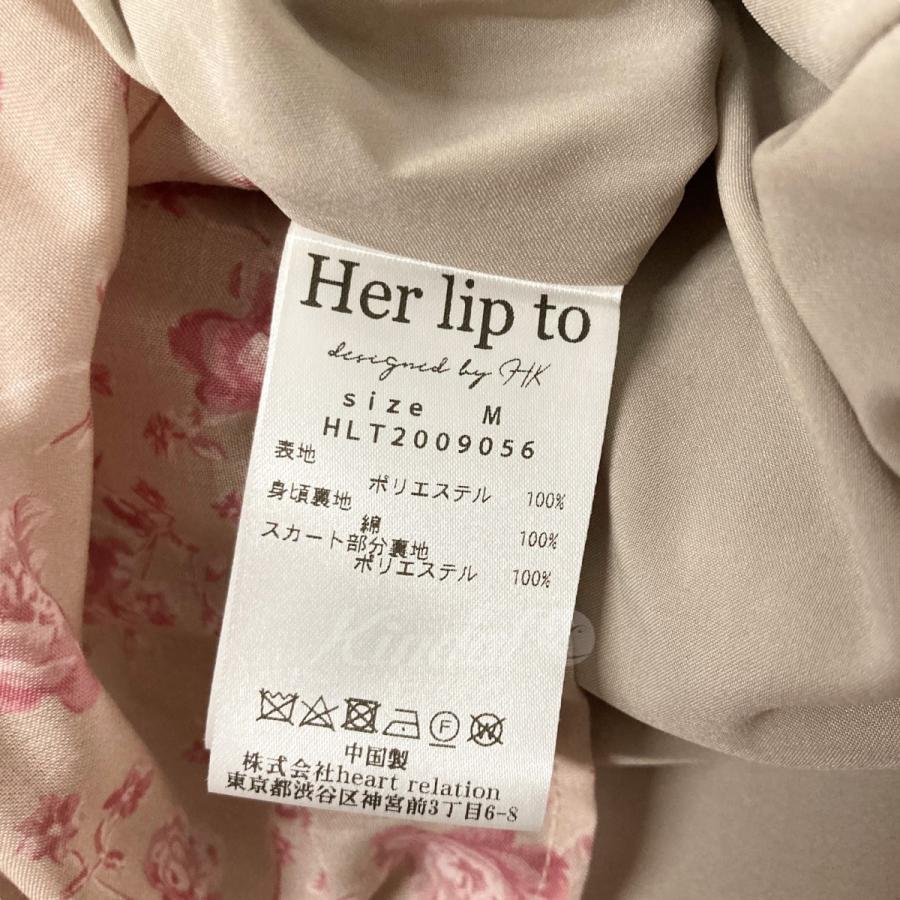 ハーリップトゥ Her lip to Pleated Floral Midi Dress 花柄ワンピース HLT2009056 ベージュ×ピンク サイ｜kindal｜05