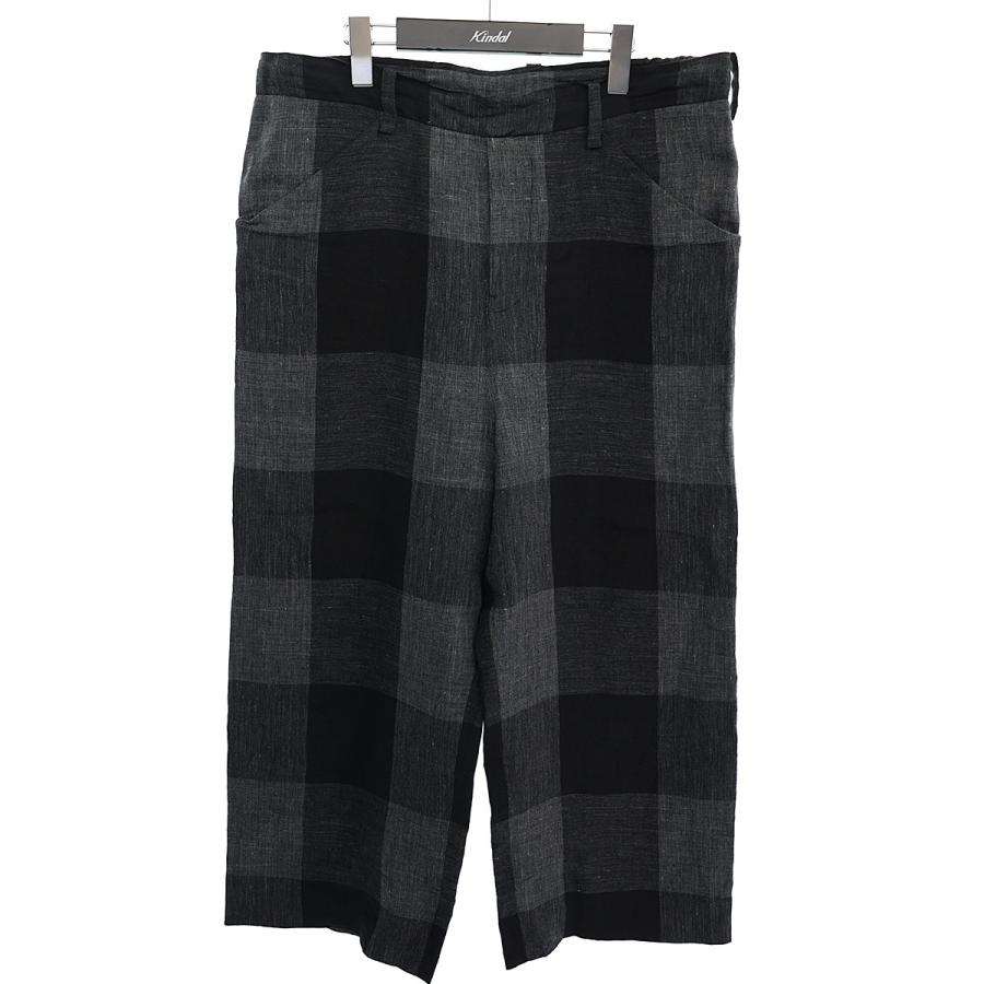 サンシー SUNSEA 22SS ブロックチェックリネンワイドパンツBLOCK LINEN 