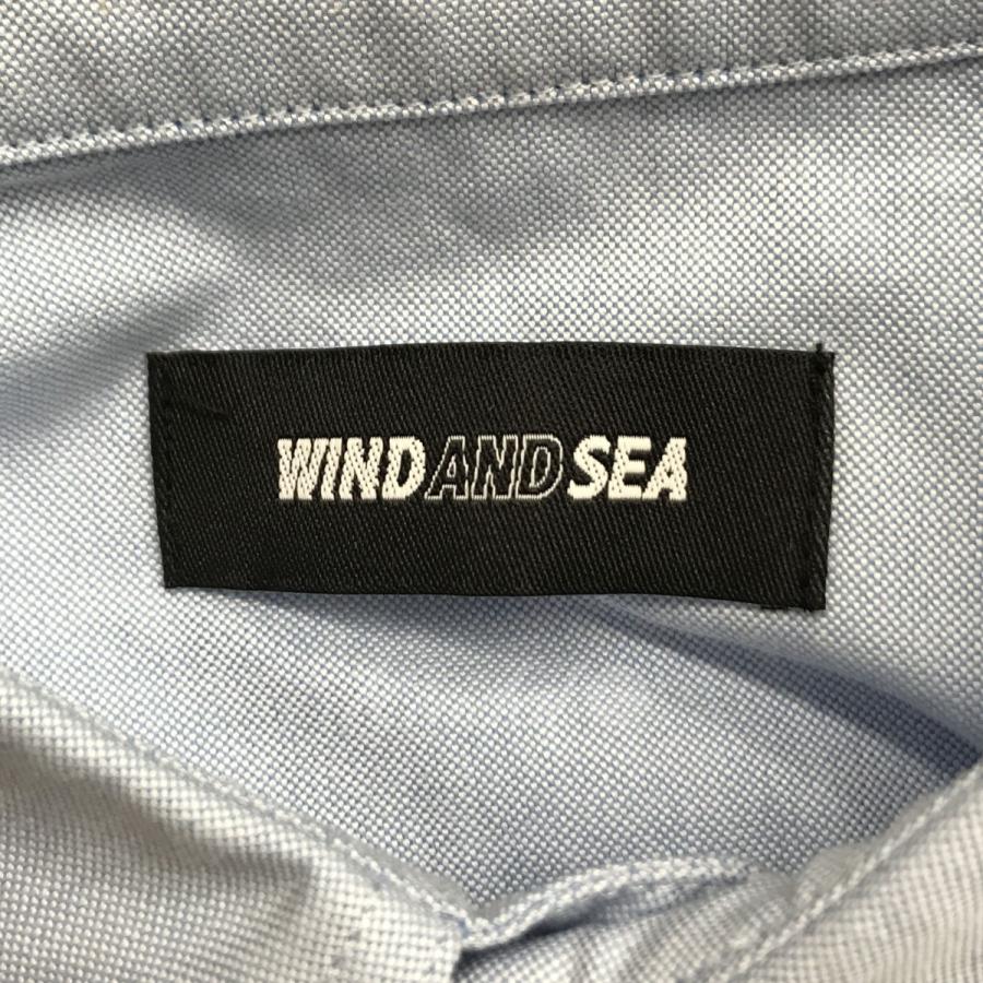 ウィンダンシー×ロンルイス WIND AND SEA×RON LOUIS WIDE FIT COTTON SHIRT エルボーパッチシャツ ブルー サ｜kindal｜05