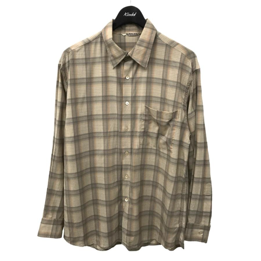 オーラリー AURALEE SUPER LIGHT WOOL CHECK SHIRTS チェック