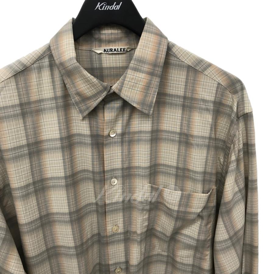 オーラリー AURALEE SUPER LIGHT WOOL CHECK SHIRTS チェック