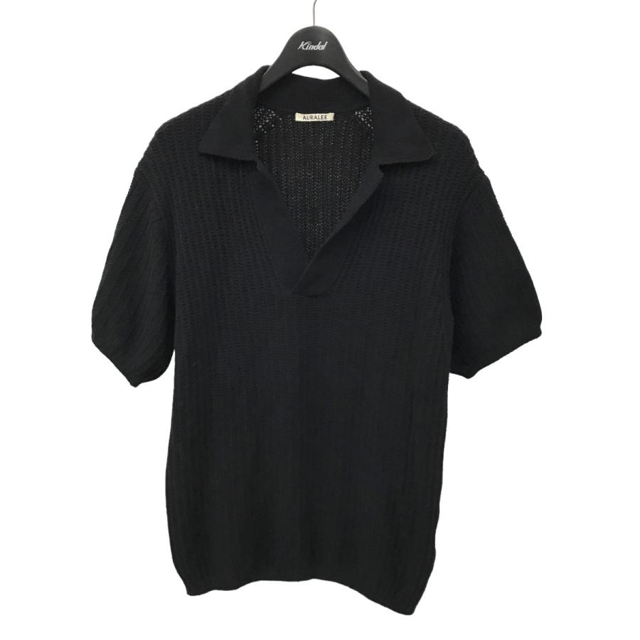 AURALEE オーラリー BRUSHED COTTON WOOL RIB KNIT SKIPPER POLO AURALEE オーラリー BRUSHED COTTON WOOL RIB KNIT SKIPPER POLO