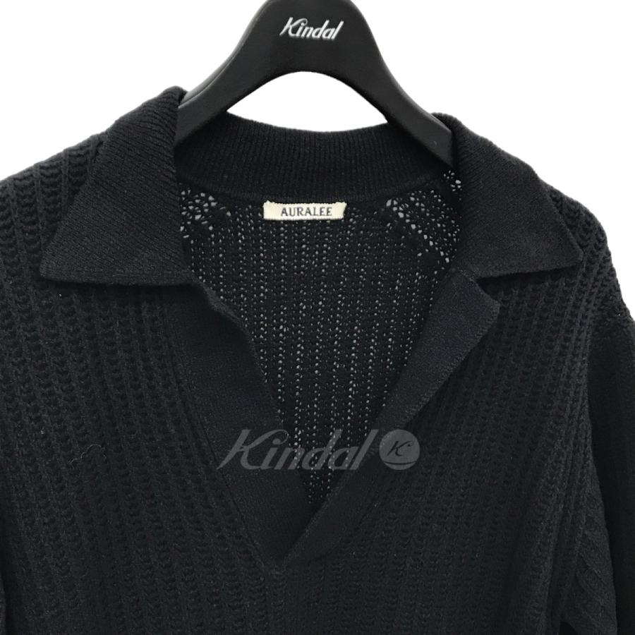 AURALEE オーラリー BRUSHED COTTON WOOL RIB KNIT SKIPPER POLO AURALEE オーラリー BRUSHED COTTON WOOL RIB KNIT SKIPPER POLO