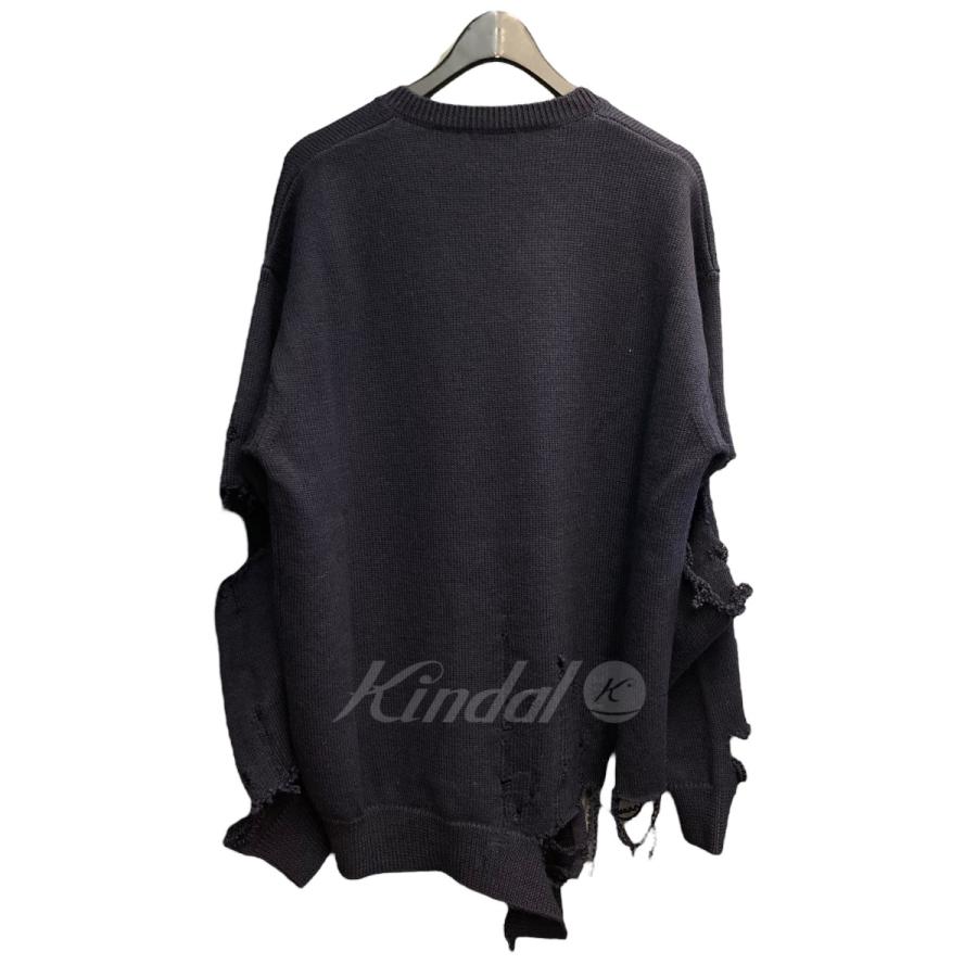 BALENCIAGA 【値下げ】BALENCIAGA デストロイ加工Vネックニット
