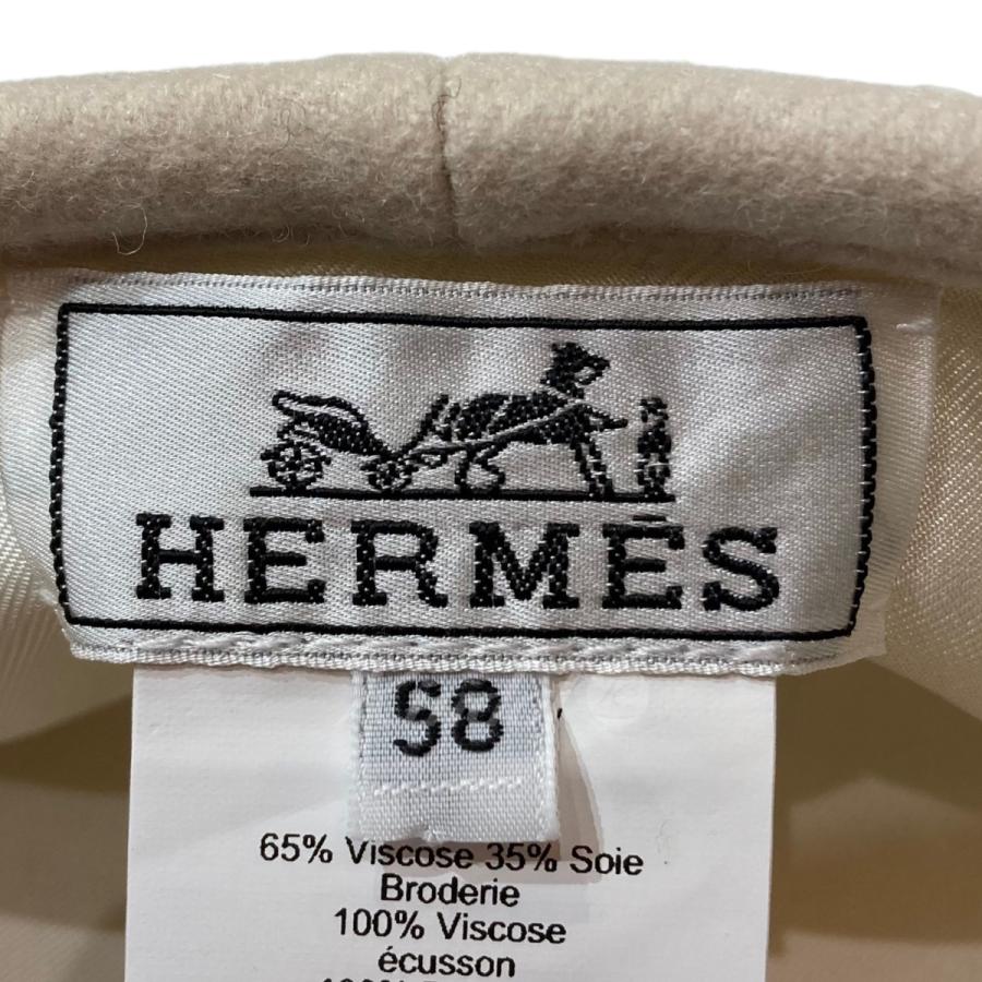 エルメス HERMES サントノーレ・アン・フィネス ベレー帽 オフホワイト サイズ：58｜kindal｜08