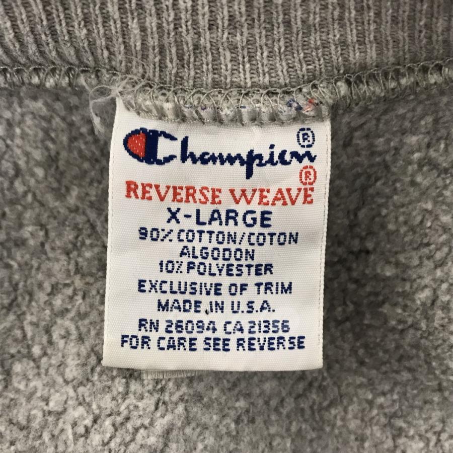 チャンピオン champion 90s REVERSE WEAVE FORDHAMパッチ クルーネックスウェット 刺繍タグ初期 グレー サイズ：XL｜kindal｜04