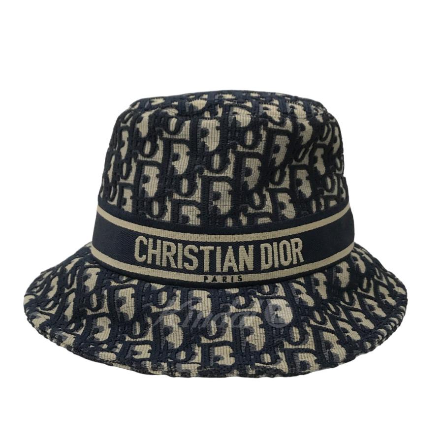 【値下げ】Christian Dior オブリーク ジャカード バケットハット 22DOB923P151 ケース付属 ベージュ×ネイビー サイズ：57 (フレスポ東大阪店)｜kindal｜02