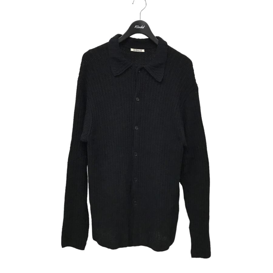 オーラリー AURALEE 23SS BRUSHED COTTON WOOL RIB KNIT SHIRT 