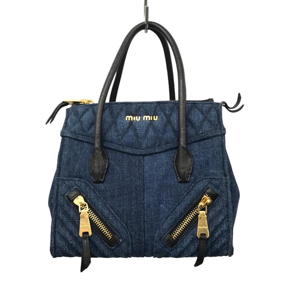 ミュウミュウ MIU MIU デニムバイカー 2WAYバッグ ショルダーバッグ 