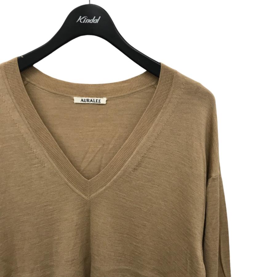 AURALEE 【値下げ】AURALEE SUPER HIGH GAUGE WOOL KNIT V-NECK P O V  