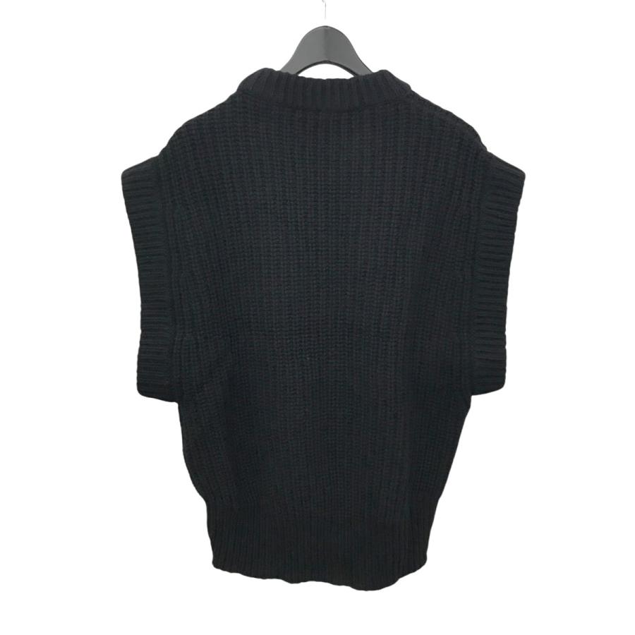 hyke ハイク　ニットベスト サイズ2 ブラック 中古・古着通販】HYKE (ハイク) フリンジニットベスト ブラック サイズ