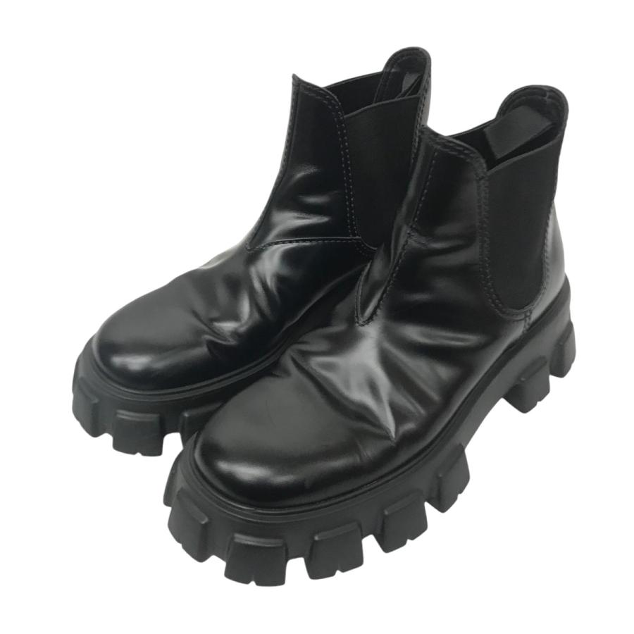 【希少】PRADA プラダ モノリス ブラッシュドレザー ブラック スモーク加工 希少】PRADA プラダ モノリス ブラッシュドレザー ブラック スモーク加工