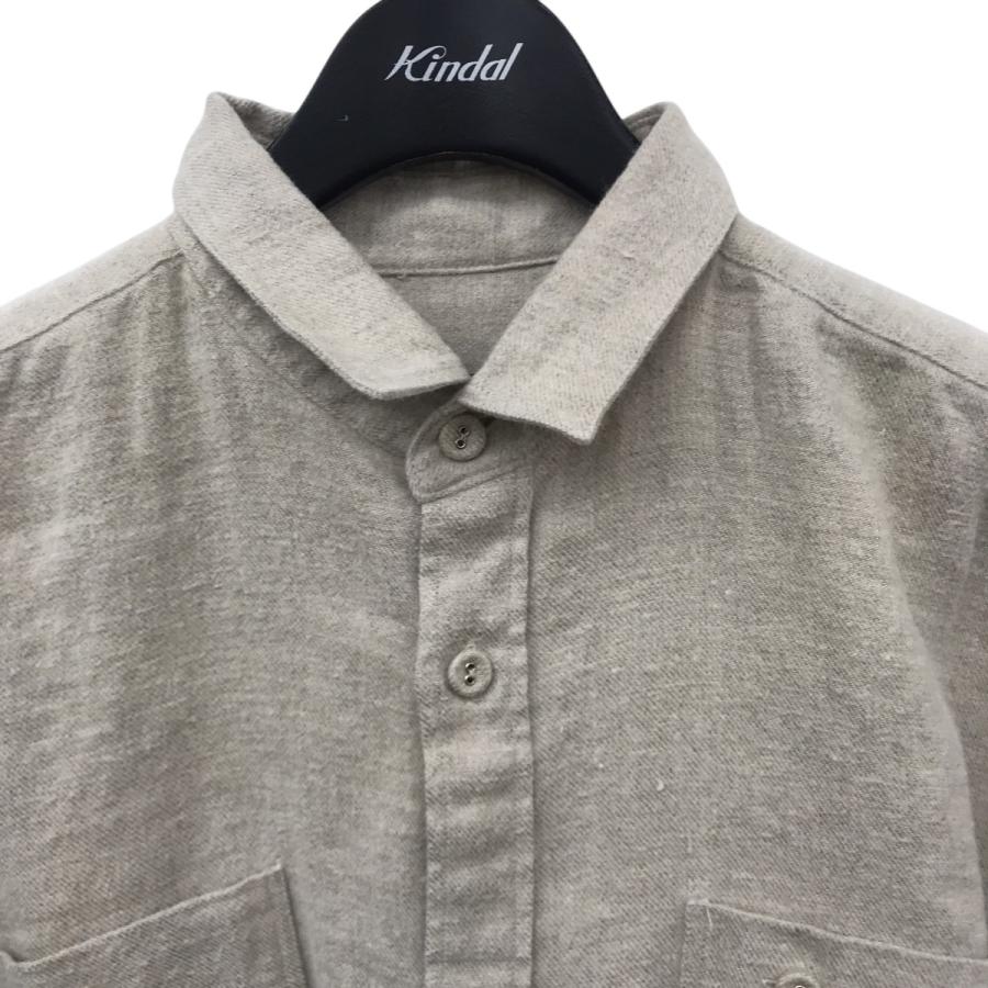 AUBERGE オーベルジュ　ベージュ セルジュシャツ　42 値下げ】AUBERGE リネンシャツ ベージュ サイズ：42 (フレスポ東大阪店